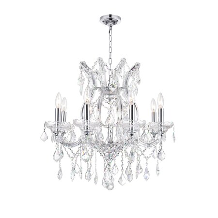 Cwi Lighting Maria Theresa 9 Light Up Chandelier With Chrome Finish 8311P24C-9 (Clear)